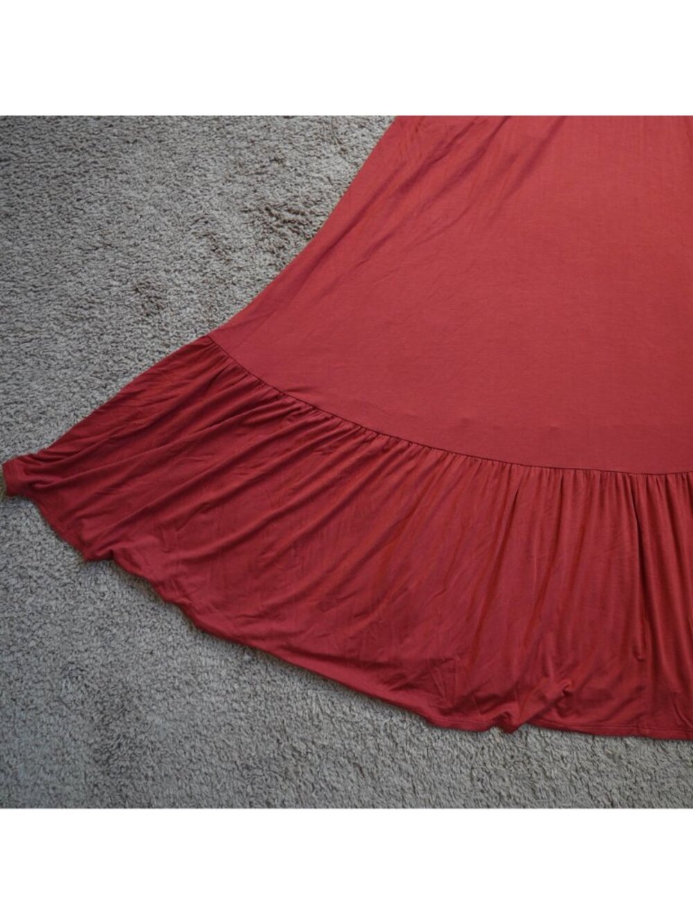 Torrid Maxi Dress Womens 1 Red Babydoll Ruffle Hem Flowy Boho Adjustable Straps - Picture 3 of 10